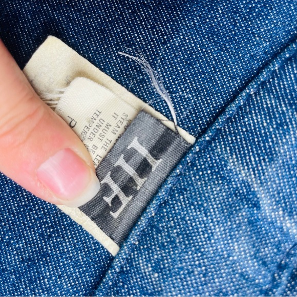 Iif vintage 80s tassel western blue jean button up long sleeve shirt petit - Picture 4 of 5